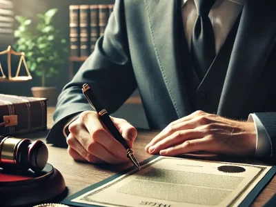 Errores comunes al redactar un testamento. Persona redactando un testamento.